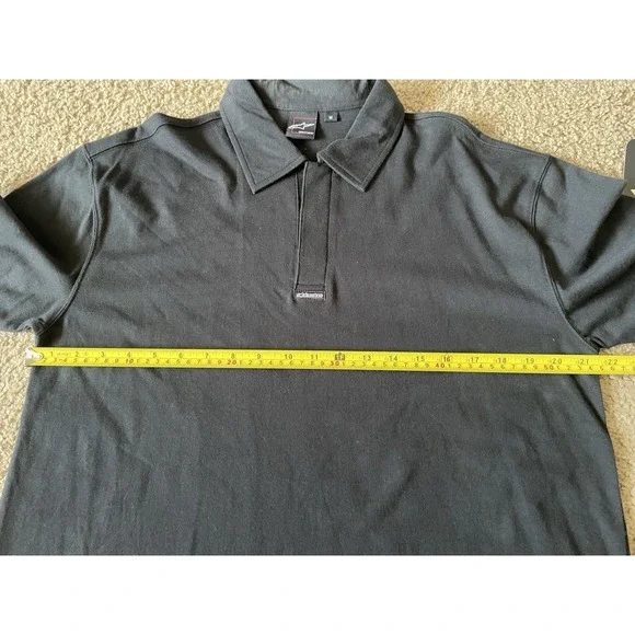 Alpinestars Sportswear RPM Short Sleeve Polo Shirt Black Moto Logo Medium JBHS - Picture 5 of 11